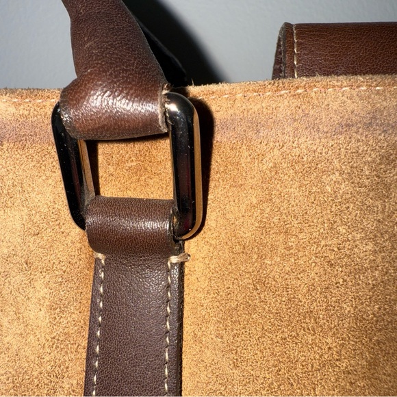 Coach Vintage Leather and Suede Tote Shoulder Bag Brown No L OP-9424 - Picture 5 of 14
